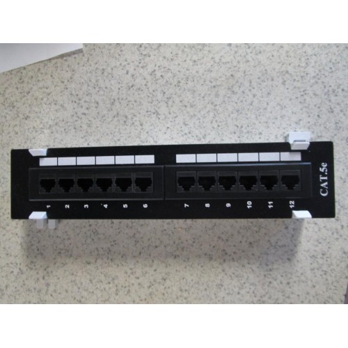 CAT5E UTP 12 PORT NETWORK MINI PATCH PANEL 110 WITH SURFACE WALL MOUNT BRACKET