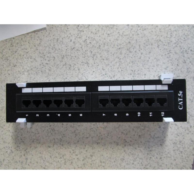Cat5e UTP 12 Port Network mini Patch Panel 110 with surface wall mount bracket